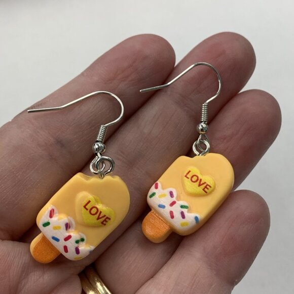Popsicle Earring, Love Earring, Valentine's Day, Gift Idea, Funny Food Earring - Picture 4 of 7
